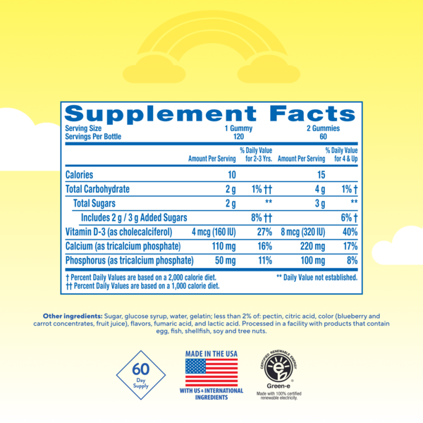 Bone Support Calcium + D3 Gummies, 120 Gummies