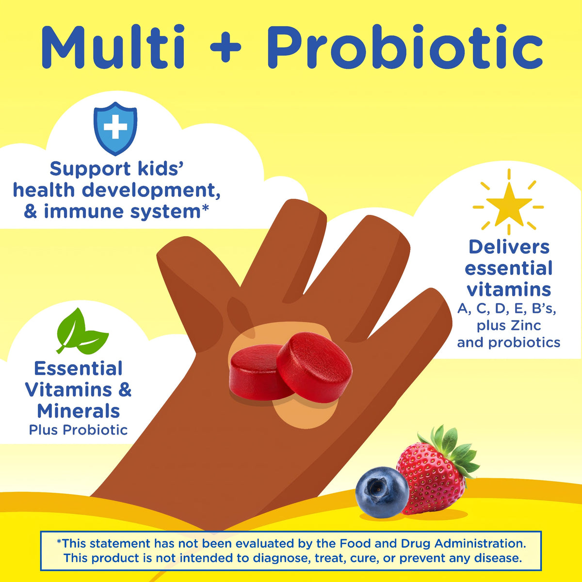 Gummy Vites + Probiotic Gummy Bear Multivitamin, 90 Vegetarian Gummies