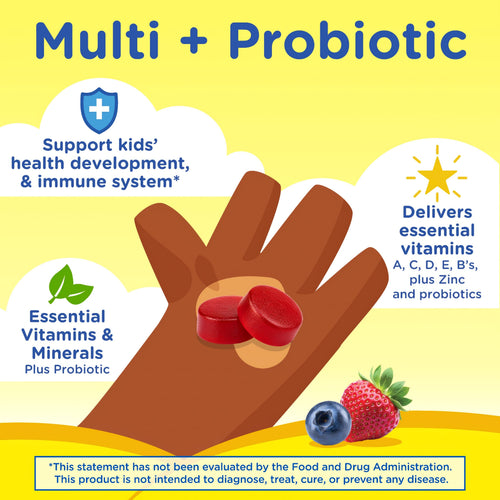 Gummy Vites + Probiotic Gummy Bear Multivitamin, 90 Vegetarian Gummies