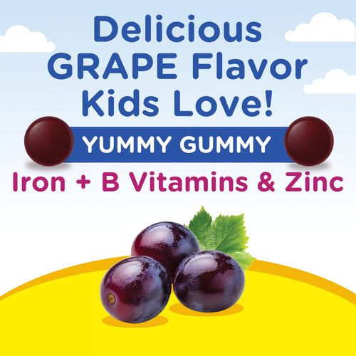 Iron + B Vitamins & Zinc Gummy Bear, 60 Vegan Gummies