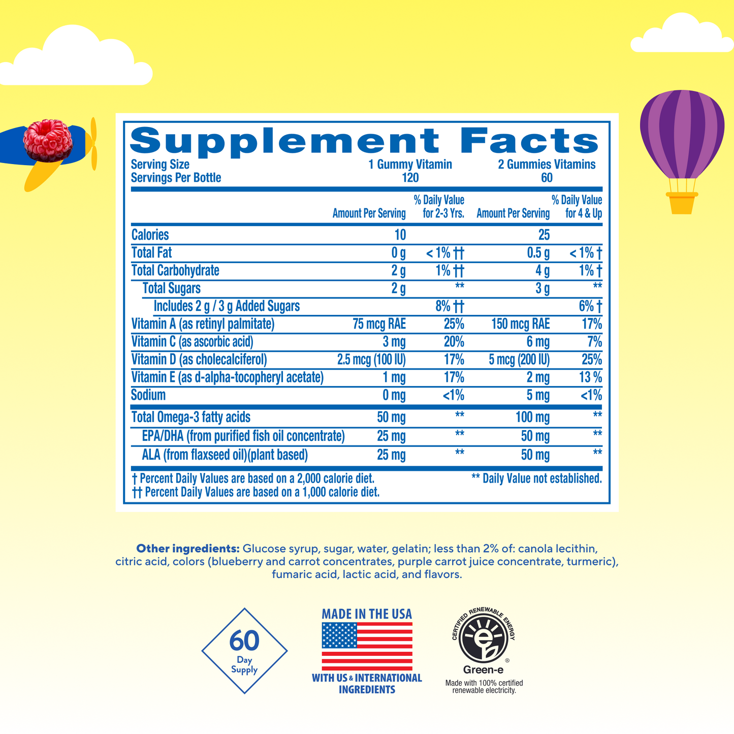Omega 3 Gummy Bear Vitamin, 120 Gummies