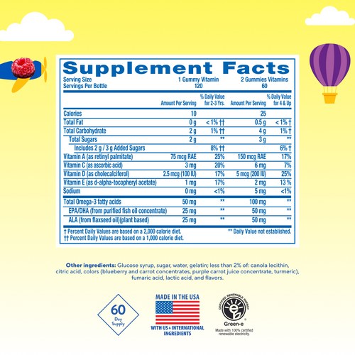 Omega 3 Gummy Bear Vitamin, 120 Gummies