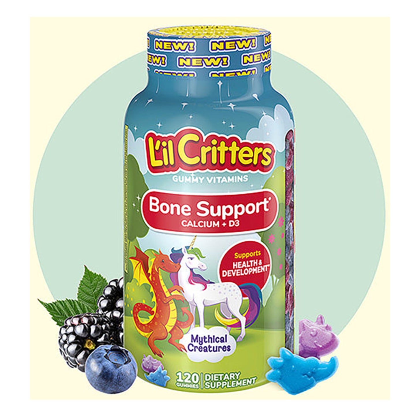 Bone Support Calcium + D3 Gummies, 120 Gummies