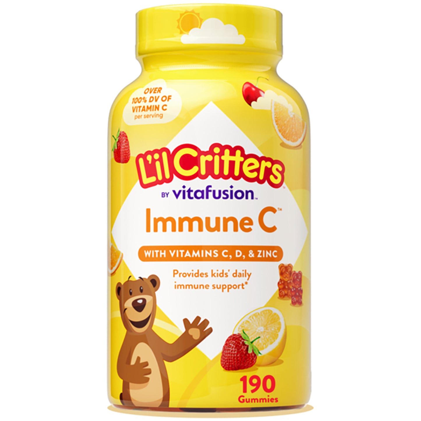 Immune C Plus Zinc and Vitamin D Gummy Bear, 190 Gummies
